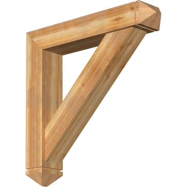 Ekena Millwork Traditional Arts and Crafts Rough Sawn Bracket w/ Offset Brace, Western Red Cedar, 8"W x 42"D x 42"H BKT0806X42X42TRA03RWR - main